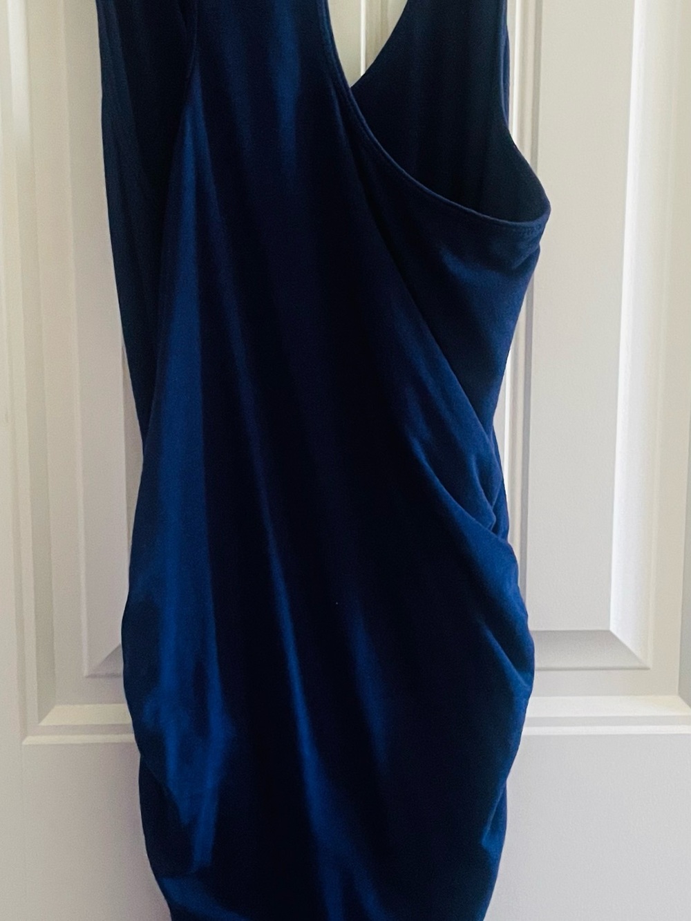 Express Royal Blue Ruched Bodycon Mini Dress Women’s Small Racerback - Picture 4 of 5